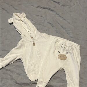 Carter's White Kids Matching Set with Animal Design